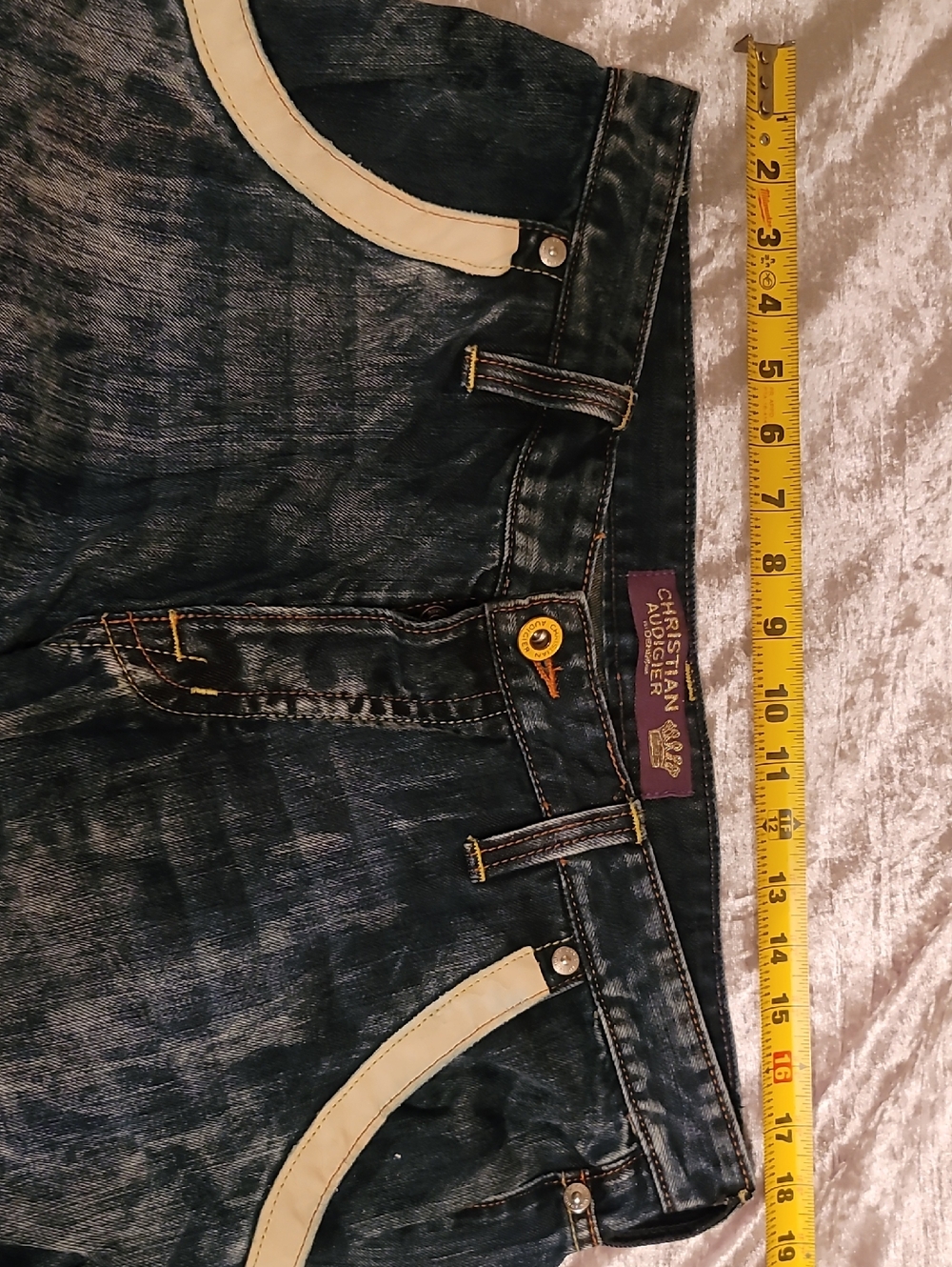 (Rare) Christian Audigier Men's 36 Blue Jeans - Picture 16 of 16